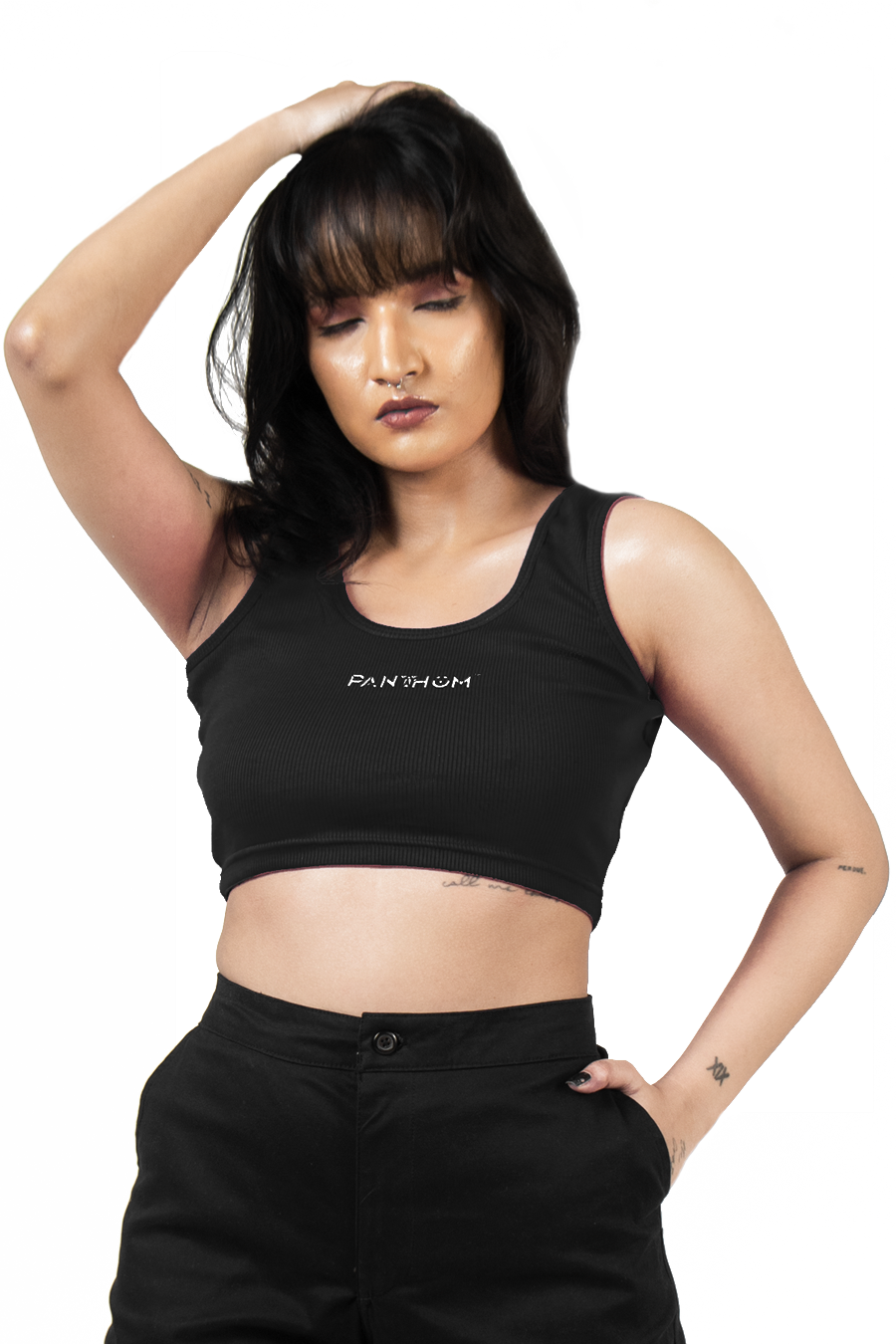 SEAMLESS ALLURE CROP TOP - BLACK