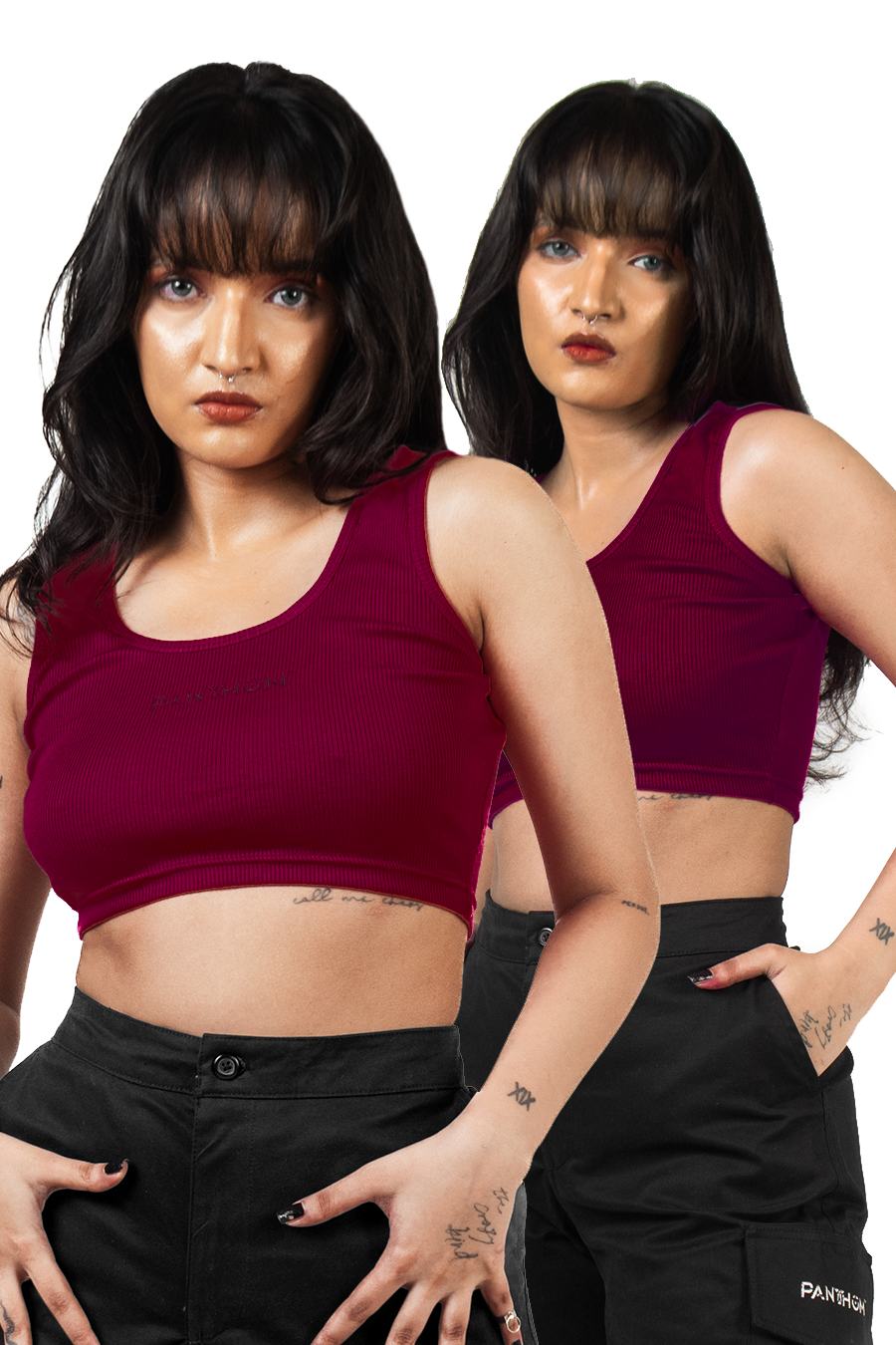 SEAMLESS ALLURE CROP TOP - MAROON