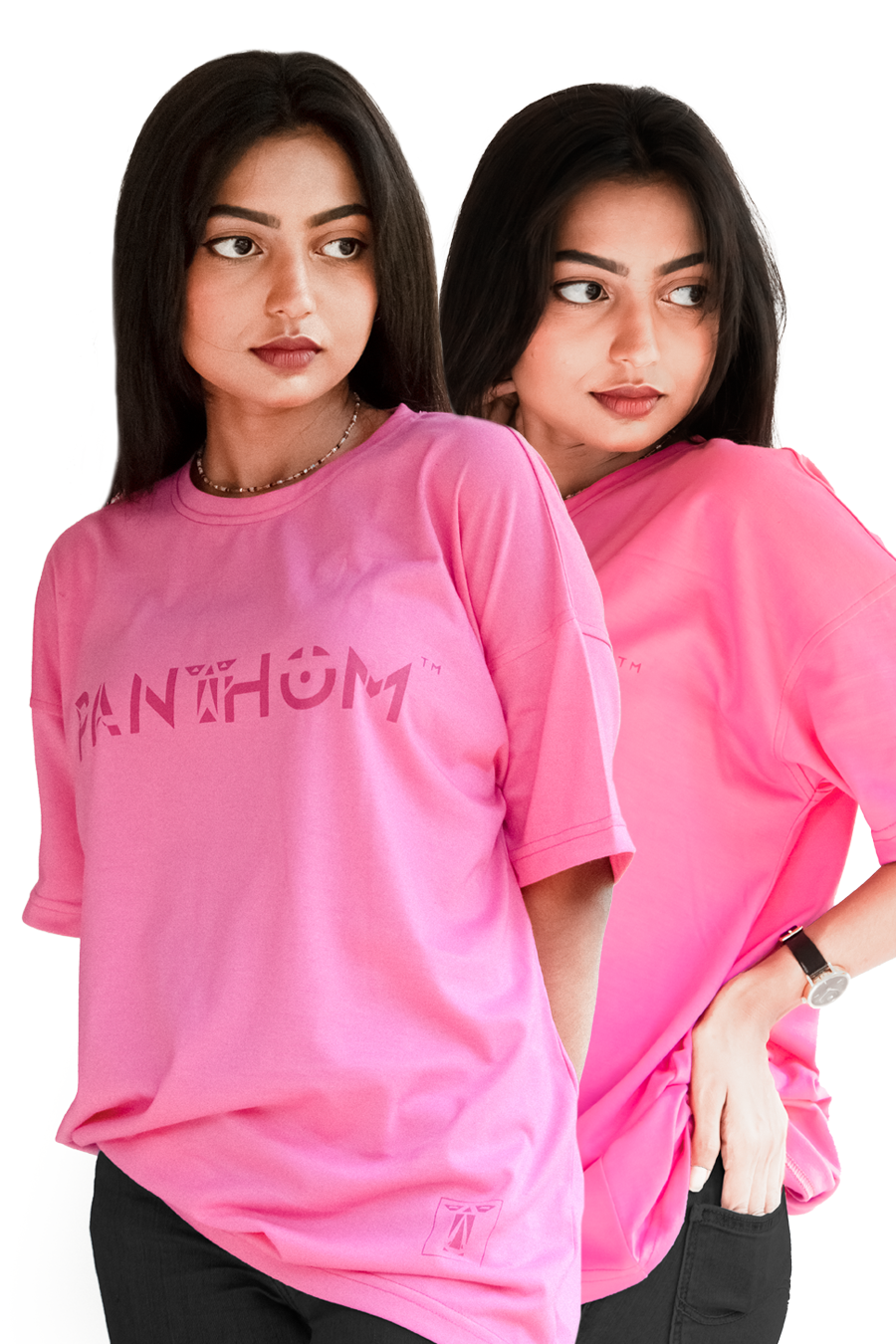 STAMPED OVERSIZE TEE - PINK