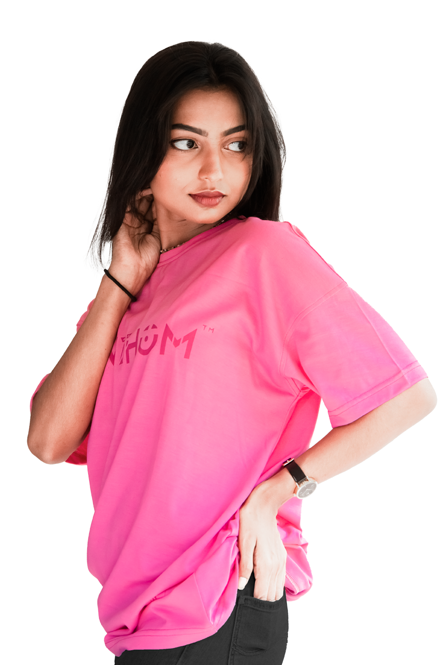 STAMPED OVERSIZE TEE - PINK